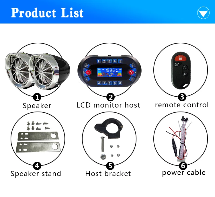 Motorcycle audio kit package contents sherco 05 kid用