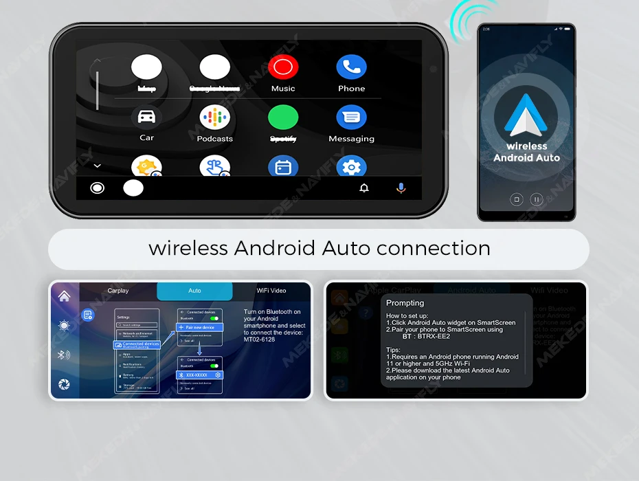 Wireless Android Auto motorcycle display sherco 300 st factory replica用 usage